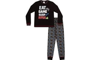 THEPYJAMAFACTORY Boys Eat Game Sleep Controller Long Pyjama Set Kids Gaming Pyjamas 8 to 16 Years