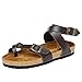 Produktbild LANDFOX Zehentrenner in 3 Farben für Damen, Sandalen - Pantoletten mit Korkfußbett - Handmade in Spain Flache Schuhe mit Zehenriemen Classic Unisex-Erwachsene Zehentrenner (38 EU, Braun)
