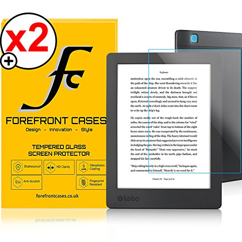 Forefront Cases® [HD KLARHEIT] Gehärtetes Glas Bildschirm Schutz Protektor Folie für Kobo Aura H2O 2. Edition (Veröffentlicht 2017) [ULTRA DÜNN nur 0.3mm] (Packung mit 2)