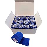 12 Haftbandagen / Selbsthaftende Bandagen Topqualität 7,5 cm x 4,5 m blau