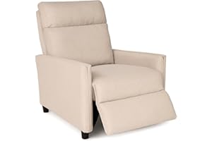 SHIITO | Sillón Reclinable Manual Duna JC, Tapizado en Tela Gris, Respaldo Alto con 3 Posiciones, 100 x 80 x 66 cm, para Salón y Dormitorio