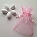 Produktbild Hochzeitsmandeln weiß matt 1 kg zus. 65 Organzasäckchen gratis -Angebot- Gastgeschenk Hochzeit Bonboniere Give Away Zuckermandeln - griechische Koufeta für italienische Confetti französische Dragees, Organzasäckchen Farbe:rosa