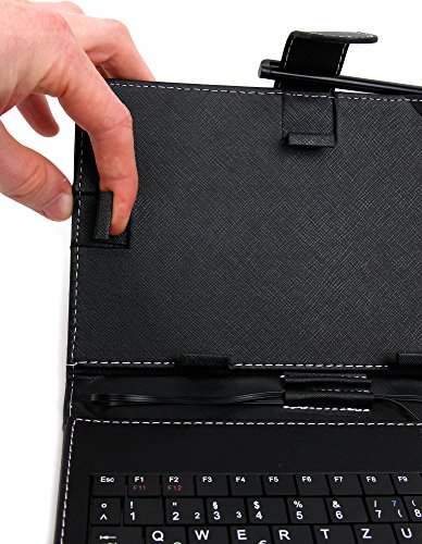 Deutsche Tastatur mit QWERTZ-Layout 7″ in Schwarz kompatibel mit HTC One M9 | M9 Plus, Cubot Max + Rainbow | Dinosaur 5.5″ | S550 Pro und Vernee Thor 4G | Nokia 6/D1 | LG Stylus 3 Smartphones - 6