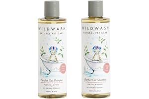 Wildwash Purrfect Cat Shampoo 250ml Duo Set- Makes Bathtime Fun Time, Adds Shine and Luminosity to Dull Hair - Natural, Sulphate and Paraben-Free for Sensitive Skin