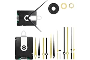 Aoreun Movimento radio per orologio da parete, 24 mm, movimento radiocontrollato DCF con 4 set di lancette, movimento radio per orologio da parete silenzioso, movimento radio nero, per ricambio fai da