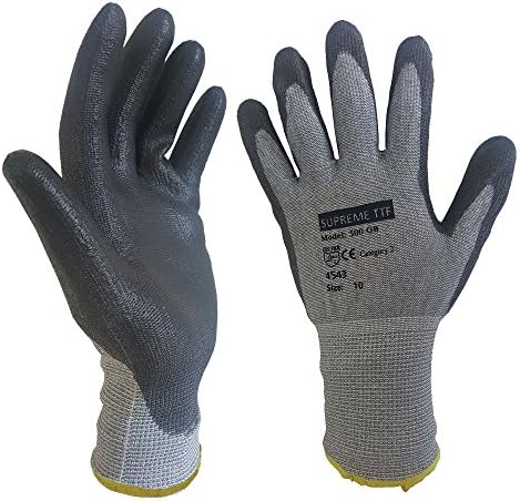 6 Pairs Level 5 Protection Anti Cut Proof resistant Nylon PU Work Safety Gloves (Medium)