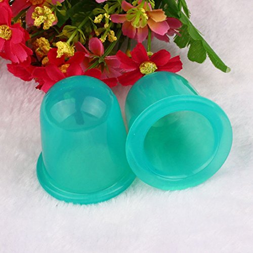 Voberry® 2Pcs kleine Silikon Vakuum Körper Massage Schröpfen Cups, grün - 2