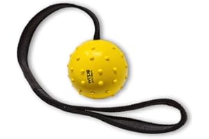 WEPO Pelota de Juguete para Perros con Cuerda Amarilla, Bola de Lanzamiento para Perro, Juguete para Masticar, Juguete para Perros