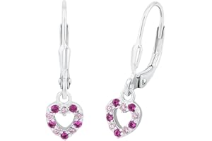Prinzessin Lillifee Ohrhänger 925 Sterling Silber Mädchen Kinder Ohrschmuck, mit Zirkonia synth., Herz, Kommt in Schmuck Geschenk Box