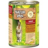 NATUR plus Katzenfutter ADULT mit 69% Hühnchen, Pute, & Gans, getreidefrei - 6 x 400 g