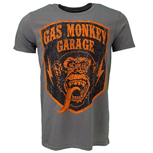 Gas Monkey Garage Shield T-shirt Grey Official Licensed TV
