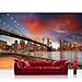 Produktbild Vlies Fototapete 350x245 cm PREMIUM PLUS Wand Foto Tapete Wand Bild Vliestapete - NEW YORK BRIDGES SKYLINE - New York City USA Amerika Empire State Building Big Apple - no. 021