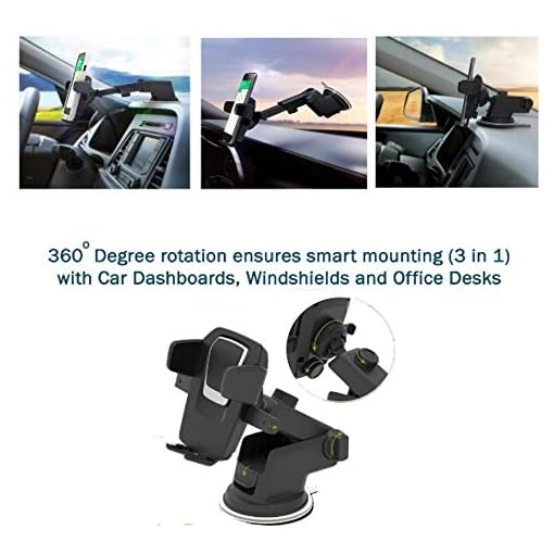 Alexvyan Car Mobile Holder/Stand Adjustable with Windshield/Dashboard/Working Desk Mount with Quick One Touch Technology for Mobile Phones - Image 7