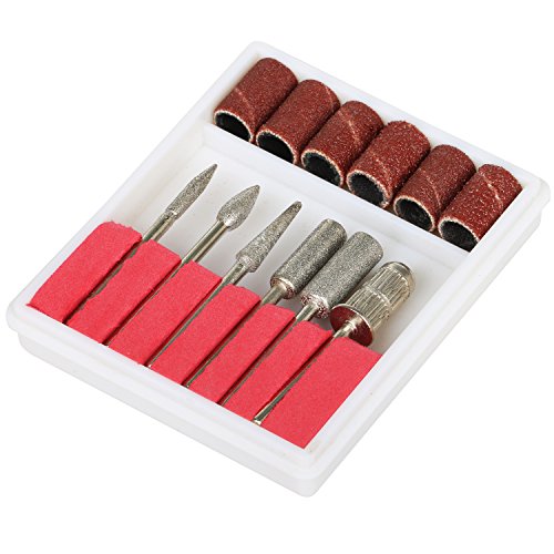 TRIXES Rotary Nail File Manicure Tool Bit Kit 6 Piece Sanding Polishing Engraving Drilling Set
