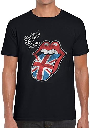 Official Rolling Stones Mens T Shirt Vintage British Tongue Logo (Small 34-36 Inch Chest)