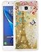 Produktbild ISENPENK Samsung Galaxy J5(2016) Hülle Silikon,Ultra Slim TPU Liquid Fließen Flüssig,Schutzhülle Muster[Gold Blume+Schmetterling+Eiffelturm] Glänzend Samsung Galaxy J5(2016)/J510FN/J5(2016) Duos Hülle Glitzer Durchsichtig Transparent Bling Strass Kristall Schutz Handy Hülle Case Tasche