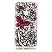 Produktbild Soft Hülle für Huawei P10 Lite,Durchsichtig Hülle für Huawei P10 Lite,Leeook Creative Pretty Schwarz Rot Schmetterling Blumen Drucken Muster Design TPU Silikon Clear Transparent Schutzhülle Ultra Slim Weich Flexible Tasche Etui Stoßdämpfend Schutz Handytasche Schale Bumper Shell Case Cover für Huawei P10 Lite + 1 x Schwarz Eingabestift-Black Red Butterfly Flower