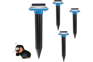 YOUKK Mole Repellent,Solar Maulwurfschreck,Maulwurf vertreiber 4 Stück,Um wühlmäuse zu vertreiben,Ultraschall Maulwurfschreck für Vertreiben Wühlmäuse,Maulwürfe vertreibens,Wühlmausschreck
