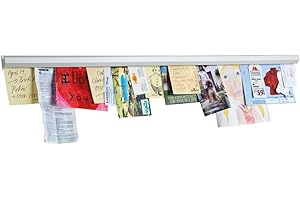 ‎MAGNETOPLAN magnetoplan Catch-Ball Klemmschiene, Aluminium | Länge 1000 mm | Selbstklebend | Erweiterbar | Praktischer Zettelhalter für Notizen, Fotos, Zeichnungen, Deko & Mehr