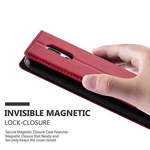 Samsung Galaxy S5 / S5 NEO HÃ¼lle in ROT von Cadorabo - HandyhÃ¼lle mit unsichtbarem Magnetverschluss Standfunktion und Kartenfach Case Cover SchutzhÃ¼lle Etui Tasche Book Klapp Style in APFEL ROT