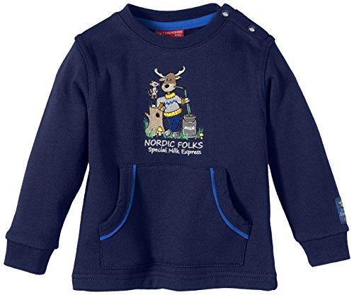 Salt & Pepper Baby Boys 0-24m B Sweat Nordic Milkexpress Plain Sweatshirt, Blue (Crown Blue 479), 0-3 Months (Manufacturer size: 62)