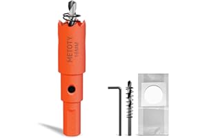 METOTY 16mm Bi-Metal Hole Saw,Universal HSS M42 Hole Saws,with Triangular Shaft Adapter and Centring Drill, One Free Dust Bag for Aluminum, Metals, Plastics, Acrylic Glass, Wood, Gypsum board