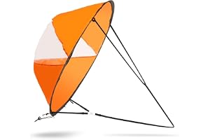 Vbestlife 42 tum Vindkajak med vikning paddel Kayak Segelsats med genomskinligt fönster för kajak, kanoter, gummibåtar, paddla bräda (Orange) Rodd