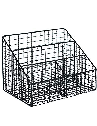 Preisvergleich Produktbild AKMQBZ Nordic Schmiedeeisen Countertop Tischgestell Kosmetik Küche Multifunktions-Finishing Lagerregal Magazin Rack Zeitungsständer, Kostenlose Stanzen, Schwarz / Weiß Zwei Farben (Farbe : SCHWARZ)