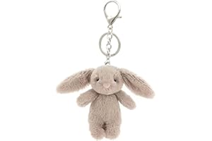 ZOONAI Cute Bunny Plush Keychain for Backpack, 3.5" Inch Mini Rabbit Bag Purse Charm Decoration for Women Girls