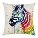Produktbild Blue Vessel Regenbogen Baumwoll Leinen Kissenbezug Sofa Throw Kissenbezug Home Decor (Zebra Kopf)