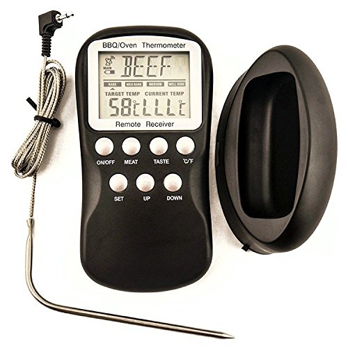 Peralng® Grillthermometer BBQ Thermometer Neue Drahtlose Fernbedienung Elektronische Grill Pizza Pfannenpizza Kuchen Gugelhupf Törtchen Wärmemesser Fleisch Küche Lebensmittel Thermometer (Black) - 2
