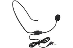 TBEST Mini Mikrofon, Mini 3,5 Mm Montowany na Głowie Mikrofon Przewodowy Mikrofon Pojemnościowy do Głośnika Wzmacniającego Głos