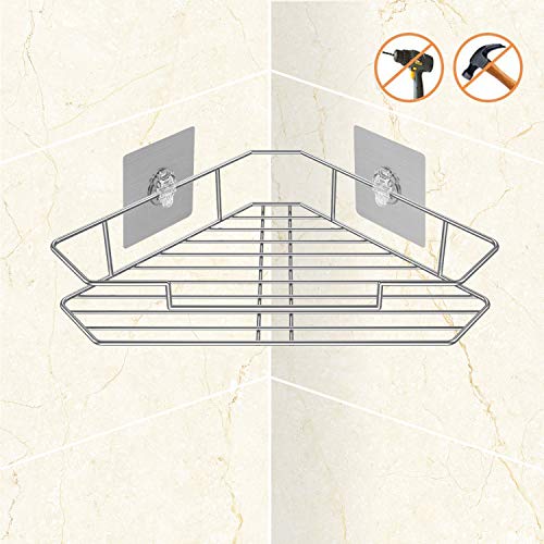 ANLIOTE Estante esquinero de Acero Inoxidable para Ducha, Acero Inoxidable, Estante de Ducha Adhesivo 3P, Corner Shelf 05 ?New