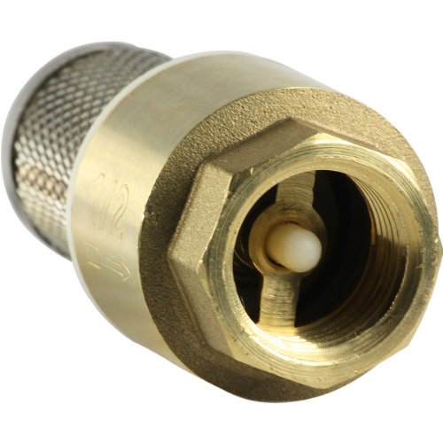 Preisvergleich Produktbild Sanifri 470010088 Messing Fußventil mit Feder, Ventilkegel aus Kunststoff mit Gummidichtung, Saugkorb aus feinmaschigem Edelstahlgeflecht, Abmessung 1 / 2 Zoll