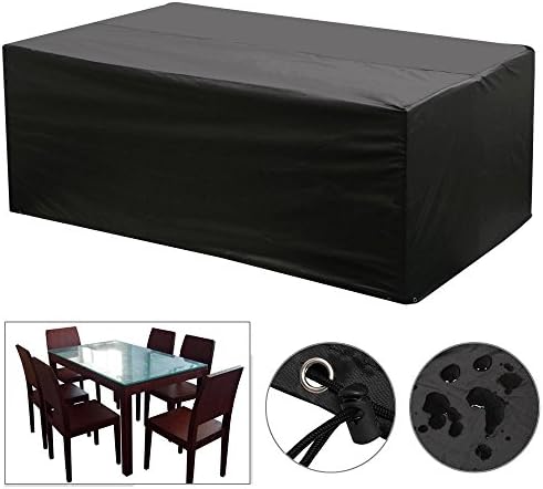 Yaheetech Heavy Duty Waterproof Rattan Furniture Garden Outdoor Dust UV Rain Cover Barbecue BBQ Cover