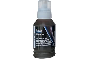 akaca Inchiostro Sublimazione 127ml (1x Nero) Termopressa Trasferimento su Maglietta, Tazza, Custodie per telefoni, etc, Compatibili con Epson EcoTank Supertank Stampante ET-2760 ET-2800 WF7710