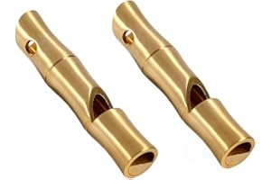 SAGASAVE Lot de 2 sifflets de survie en laiton, sifflets de survie EDC pour camping, randonnée, chasse