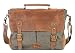 Produktbild Gootium Vintage Umhängetasche Canvas Leder Messengertasche Schultertasche Laptoptasche Notebooktasche Olivgrün