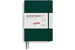 ‎LEUCHTTURM1917 LEUCHTTURM1917 372523 Wochenkalender & Notizbuch Dotted Medium (A5) 2026, 12 Monate, Forest Green, Deutsch