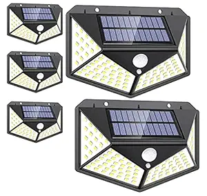 VARNITYA 100 LED White Light Solar Lamp with Light Sensor and Motion Sensor for Garden and Outdoor Lighting (Pack of 5)