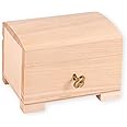 DECOCRAFT Unfinished Wood Box For Storage, Decoration, Organisation, Lockable Large Natural Wooden Craftsmanship, Rustic Home Decor, Keepsake, Chest 10.5 x 8 x 7.5 cm.