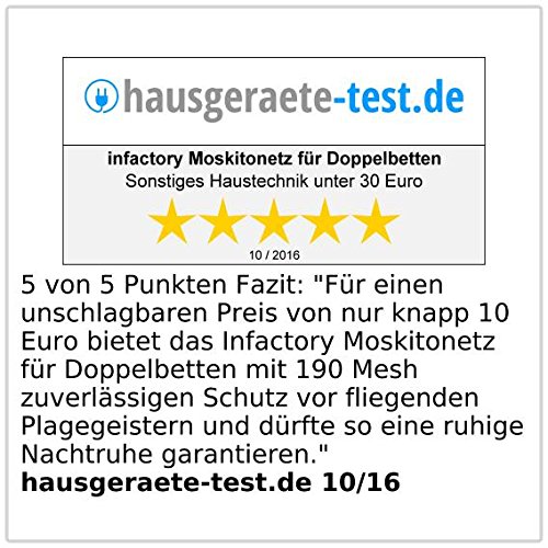 infactory Moskitonetz für Doppelbetten, 190 Mesh - 4