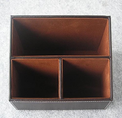 Kreative Leder-Multifunktionsbürobedarf Briefpapier / Stift Telefon Fernbedienung Aufbewahrungsbox Aufbewahrungsbox Finishing,coffeecolor - 2