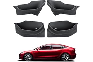 Arcoche Box Portaoggetti Laterale Per Tesla Model 3 Highland, Protezione Per Slot Per Portiera Auto Impermeabile In Tpe Per Accessori Model 3 Highland 2024 (4 Pezzi Per Anteriore+Posteriore)
