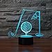 Produktbild HMer 3D Optical Illusion LED Nachtlicht Golf Regal 3D-LED-Lampe Acryl sichtbares Licht Touch Illusion LampeWeihnachts geschenk