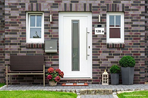 Solar Hausnummer mit 4 LED´s, Edelstahl, Hausnummernleuchte, Außenbeleuchtung