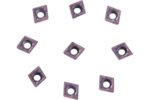 CNC Cutter, 10Pcs CNC CCMT060204 Turning Tool Inserts Hss, Cmt060204 Carbide Inserts VP15TF Carbide Purple Bronze Tips Cutting Blade Cutter Reversible Cutting Turning Tools With Box