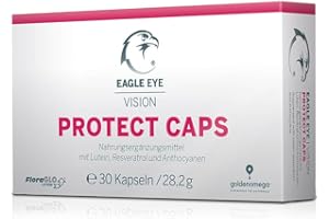 Eagle Eye Protect Caps – mit 15mg Qualitätsrohstoff FloraGlo Lutein und Zeaxanthin - 30 Kapseln mit Anthocyanen und Resveratrol für die Sehkraft und die Augengesundheit
