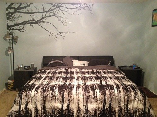 Wandaufkleber Baum Top Niederlassung Hause Vinyl Wandtattoo Aufkleber Wall Art sticker 100 „(w) * 44“ (h)(schwarz) - 5
