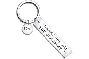 ShiQiao Spl Couples Birthday Gifts for Boyfriend Girlfriend Thanks for All The Orgasms Keyring Valentines Day Christmas Gifts for Husband Wife Funny Keyrings